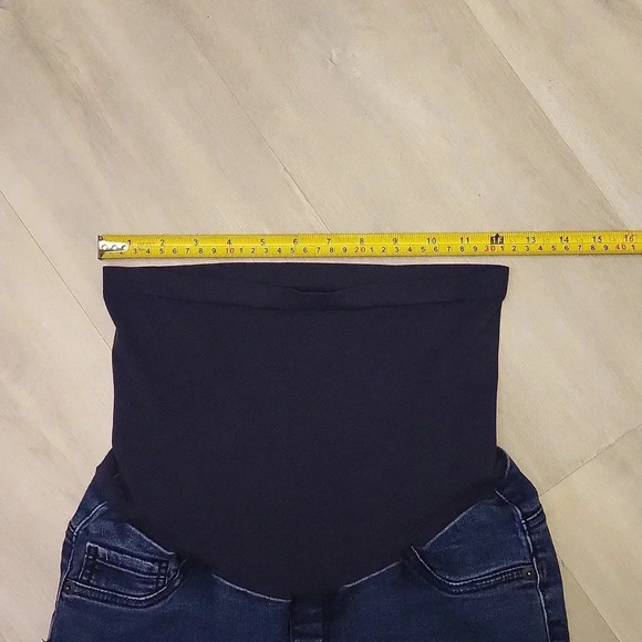 🛍Indigo‎ Blue Over The Belly Dark Wash Straight Leg Skinny Maternity Jeans XS - Picture 9 of 10